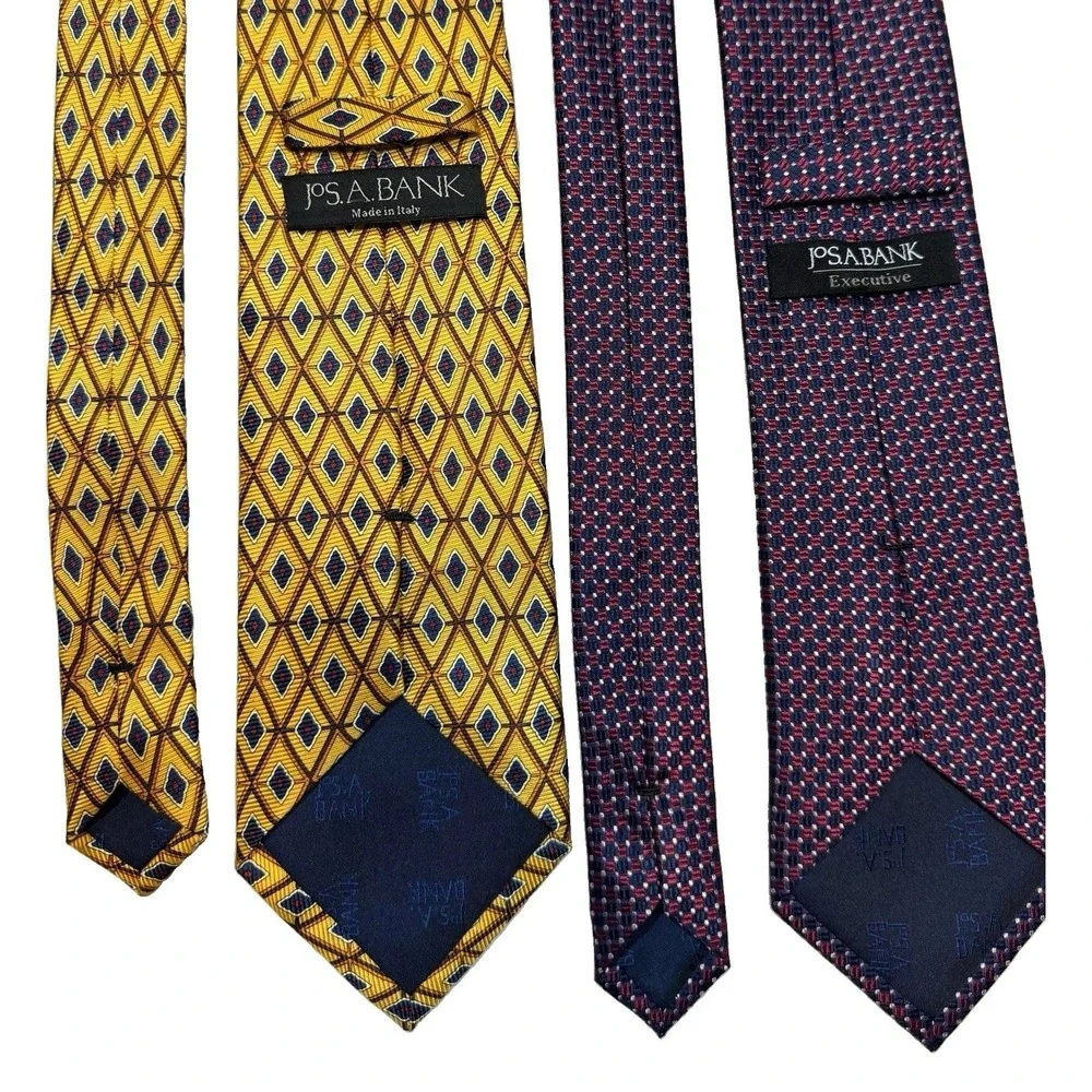 Lot (2) JoS. A. Bank Signature Executive Collection 100% Silk Men Ties